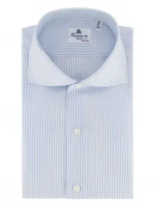 Полосатая рубашка Eduardo на пуговицах Finamore 1925 Napoli, синий