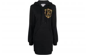 MOSCHINO Женское черное платье с длинными рукавами