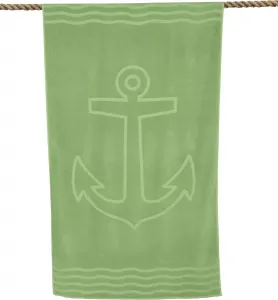 Модное пляжное полотенце Wewo "Якорь", (1 шт.), банное полотенце, однотонное, с рисунком, чистый хлопок Wewo fashion 100х180 см (1 шт.), цвет grasgrün