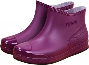 Желтые резиновые сапоги для женщин, размер 9, короткие дождевые сапоги для женщин, резиновые туфли до щиколотки для дам, удобные садовые туфли PPJINPAI, Purple