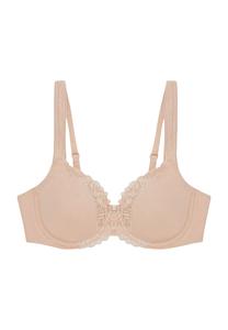 Современный кружевной бюстгальтер на косточках из хлопка и кружева для женщин Triumph, цвет Neutral Beige