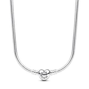 Ожерелье Pandora Moments Heart Clasp Snake Chain, стерлинговое серебро
