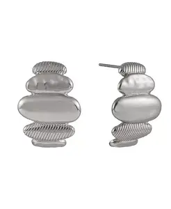 Серьги-Подвески серебристого тона с полировкой и текстурой Laundry By Shelli Segal, silver