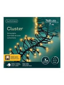 Lumineo Гирлянда CLUSTER 768 из светодиодов, 7 м, черный кабель, классический теплый белый цвет