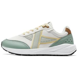 XTEP Женские бело-зеленые повседневные низкие кроссовки с износостойкой подошвой, цвет White Green