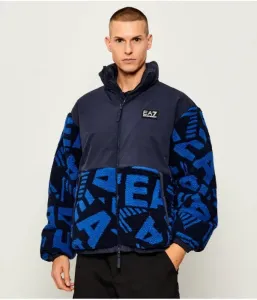 Флисовая куртка oversize fit Ea7, темно-синий