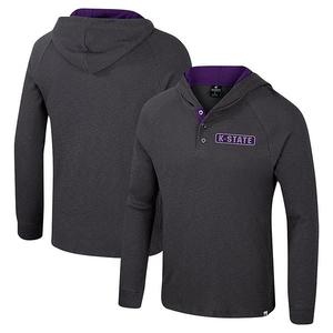 Мужская толстовка с капюшоном henley charcoal kansas state wildcats dujour ralgan Colosseum