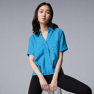 Женский топ с запахом и струящимся силуэтом Simply Vera Vera Wang, цвет blue highlight