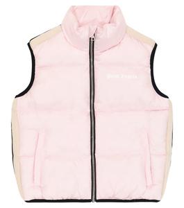 Пуховик с логотипом Palm Angels, розовый