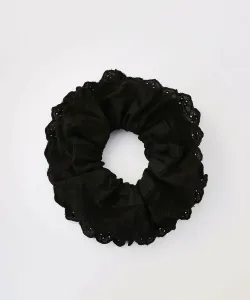 Объемная резинка для волос с фестончатым краем Colleca La, цвет Black