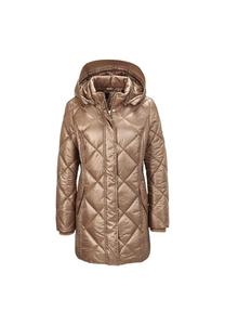 Короткий размер: длинная стеганая куртка с красивой подкладкой. Goldner, коричневый