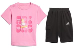 Повседневная спортивная одежда для детей 3-7 лет Adidas, розовый+черный