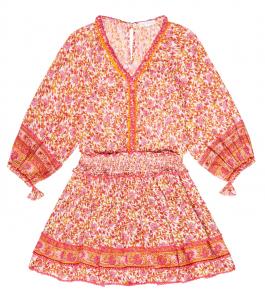 Платье Ариэль с цветочным принтом Poupette St Barth Kids, Pink Mistral