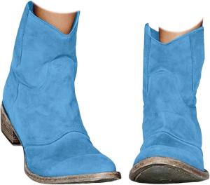 Ковбойские сапоги для женщин с широкой голенью, женские ботильоны на шнуровке, низкий каблук, широкая полнота, заостренный носок, западные ботинки, слипон, праздничная обувь Generic, Blue