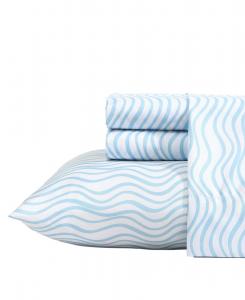 Комплект постельного белья из микрофибры с принтом и охлаждающим эффектом, 3 предмета, размер Twin Nautica, Lineary Waves