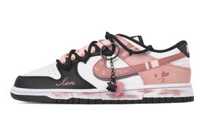 Nike Кроссовки для скейтбординга Dunk Neon Heartbeat, износостойкие, низкие, унисекс, черно-розовые