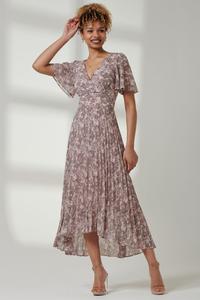 Reita плиссированное платье с высоким и низким подолом Jolie Moi, розовый