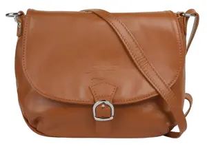 Сумка через плечо Samantha Look, натуральная кожа, производство Италия, цвет Cognac