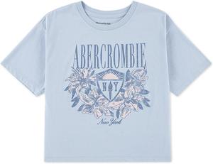 Футболка abercrombie kids Floral NY Crest Tee, цвет Skyway