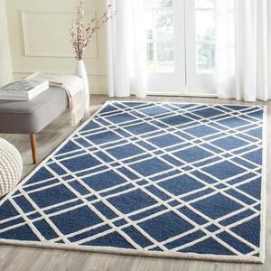 Ковер SAFAVIEH, 275 x 366 см, Cambridge Collection, Navy Blue & Ivory, ручной работы марокканский узор Trellis из шерсти, идеально для помещений с высокой проходимостью в гостиной, спальне (CAM142G)