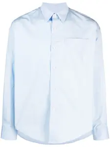 Рубашка с вышитой монограммой Ami de Coeur Ami Paris, синий