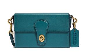 Кожаная сумка через плечо, кроссбоди женская Lake Blue COACH