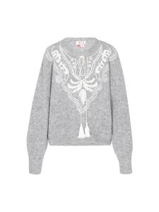 Женский свитер светло-серого меланжевого цвета IZIA