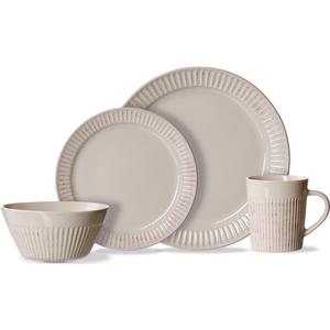 Комбинированный Сервис Крит, Набор посуды, Рельеф полос, Землистые коричневые акценты Ritzenhoff & Breker, кремовый