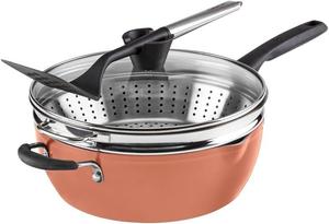 Многофункциональная кастрюля Cuisinart с крышкой, пароваркой и лопаткой с прорезями 4,3 л, оранжевый