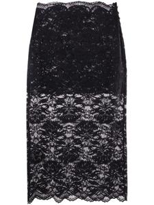 Rabanne прозрачная юбка с цветочным кружевом, черный