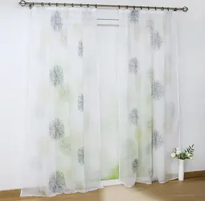 Шторы 245x140 см, вуалевые шторы со сборками, прозрачные, для гостиной, с красочным цветочным принтом, серые, 1 шт. Joyswahl