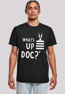 Футболка с принтом LOONEY TUNES BUGS BUNNY WHAT'S UP DOC STRIPES F4NT4STIC, черный