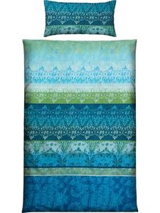 Односпальное трикотажное постельное белье синего цвета Erwin Müller, 155x200 см (40x80 см)