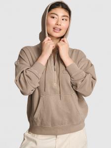 Толстовка с капюшоном Ivy Fleece Campus с застежкой-молнией на половину длины Pink, iced coffee