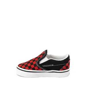 Кеды Vans Slip-On Checkerboard Skate Shoe, черный/красный