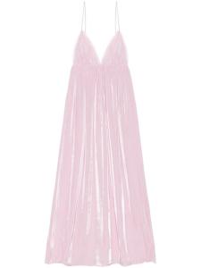 Платье макси с эффектом металлик GANNI, розовый