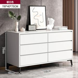 Mikemijia Комод 118х4 см для спальни и гостиной, настенный, современный, с металлическими ножками, 6 ящиков, цвет warm white