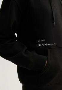 Толстовка с капюшоном RELAXED MIT RÜCKEN TOM TAILOR DENIM, черный