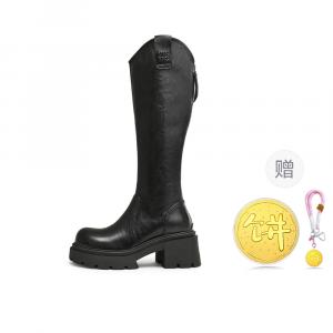 Сапоги женские 7 см Teenmix, Black (Fleece-Lined)