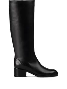 Кожаные ботинки на устойчивом каблуке Doucal'S, черный