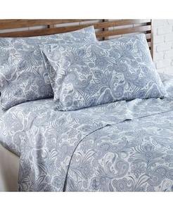 Карманный комплект простыней Perfect Paisley Deep в стиле бохо Southshore Fine Linens, синий