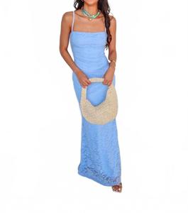 Ветвер макси платье в небесном цвете NIA, Sky