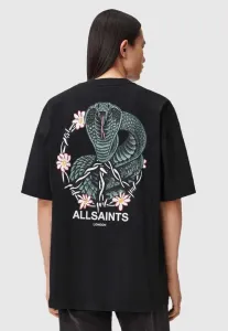 Футболка с принтом «укус змеи» Allsaints, Washed Black