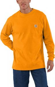 Carhartt мужская рабочая футболка с карманом и длинным рукавом, Rust Heather