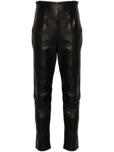 KHAITE зауженные кожаные брюки, черный