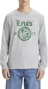 Мужская футболка Levi's с длинным рукавом и принтом, стандартный крой, (New) Bear Crest Midtone Heather Grey