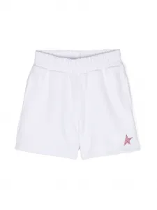 Шорты с блестками Golden Goose Kids, белый