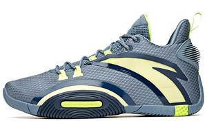 Баскетбольные кроссовки UFO3.0 мужские с низким верхом, шахматные серые/прибрежные синие/флуоресцентные зеленые Anta