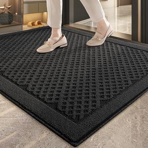 Dajiang Ковер 120х180 см для прихожей, износостойкий, с алмазным узором, темно-серый, безворсовый