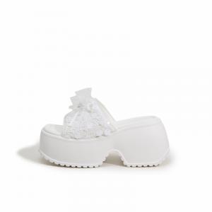 Подошва из резиновой пены, нескользящая, износостойкая, амортизирующая, женские сандалии Milan love song, White